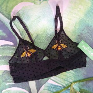 Bee Stings Mesh Bralette (Black) *Brand New*